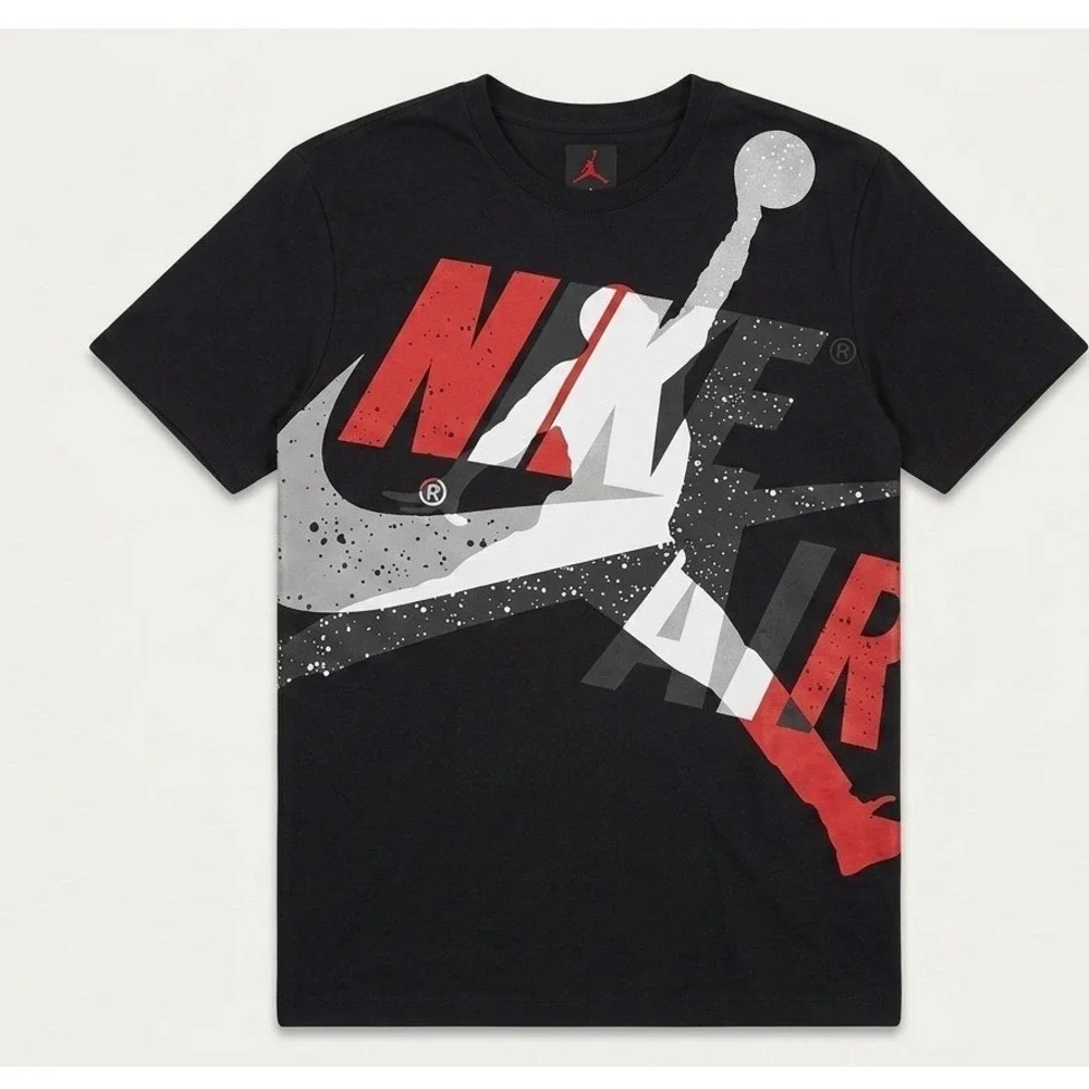 Jordan Nike Air Jumpman Graphic T-Shirt Mens XL Black Red White Short Sleeve Tee